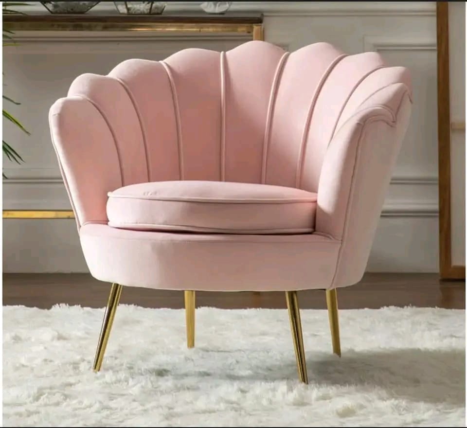 Pink Velvet Fluted Occasional Chair