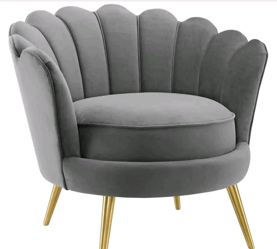 Luxury Grey Velvet Chair