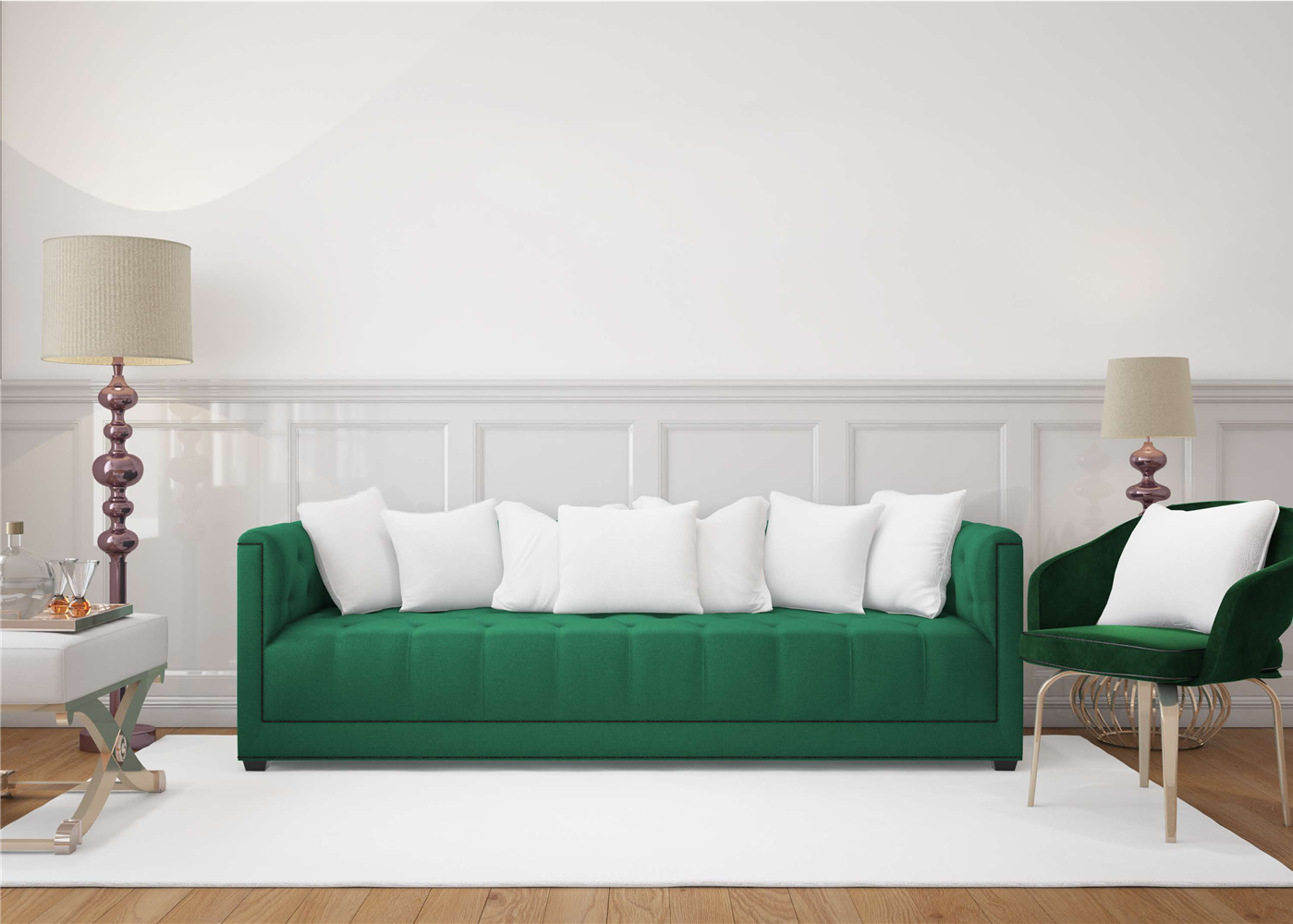 Luxury Green Velvet Couch