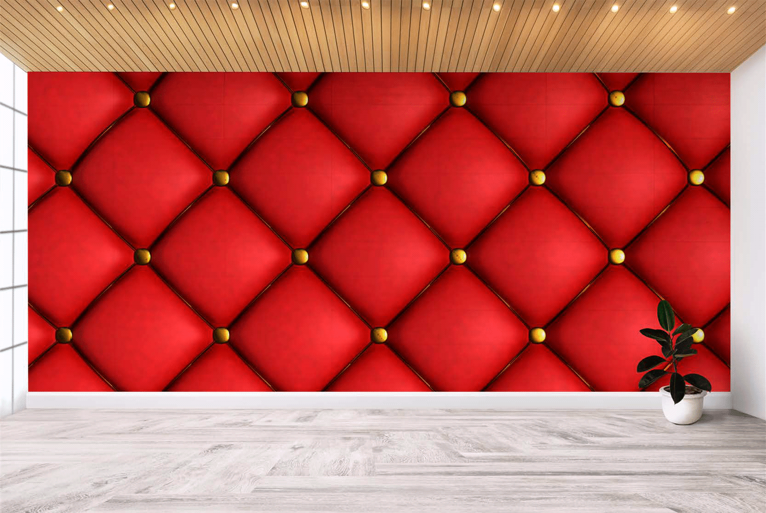 Red Quilt Wall-Paper
