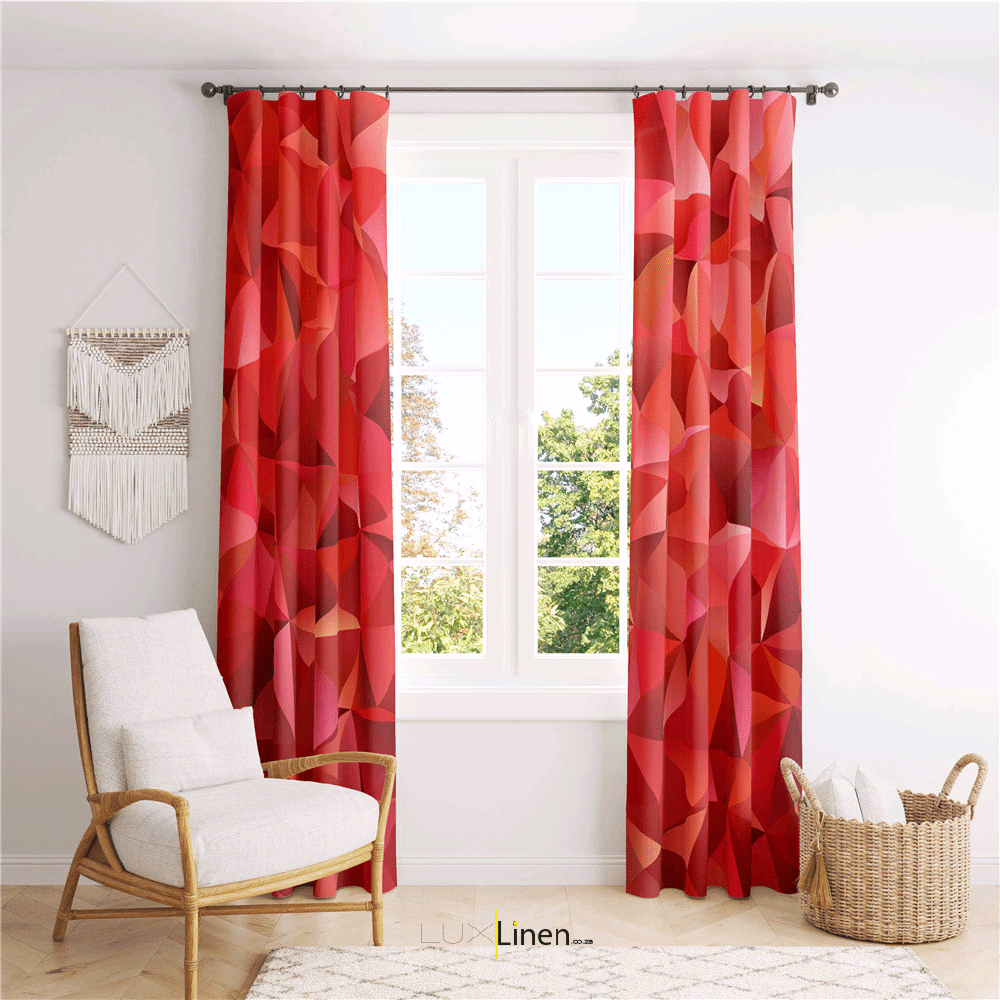 Patterned Red Curtain