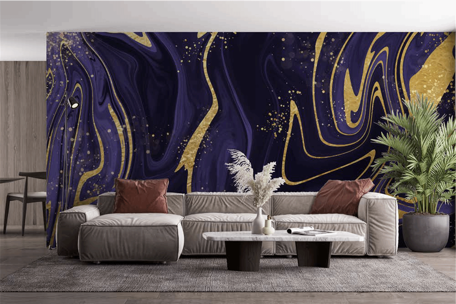 Purple Marble Wall-Paper