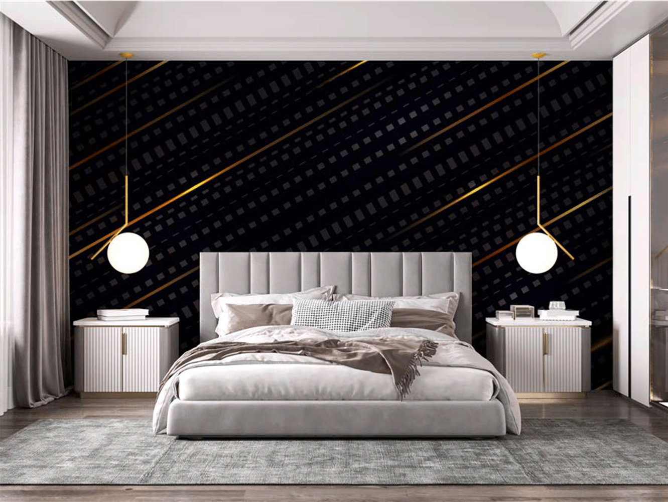 Black & Gold Wall-Paper