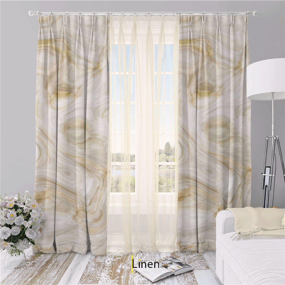 Gold Marble Curtain set