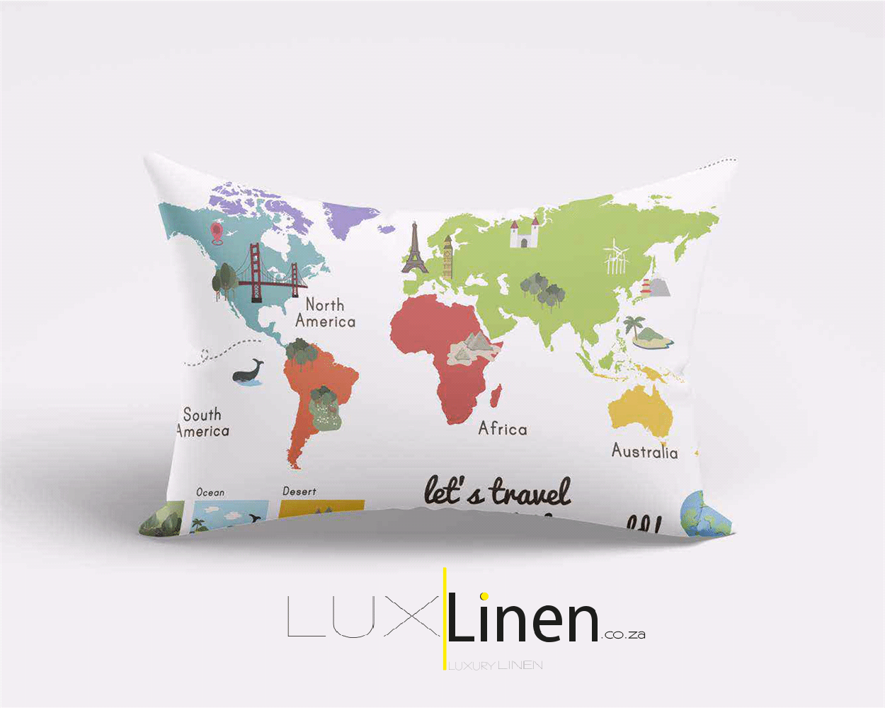 World Map Rectangular Cushion