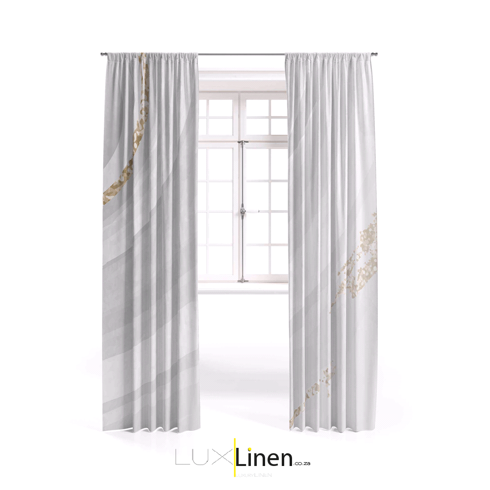Silver Marble Curtain Set