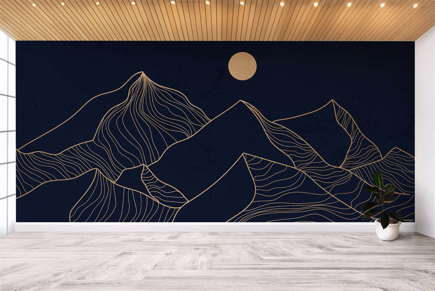 Gold Outline Wall-Paper